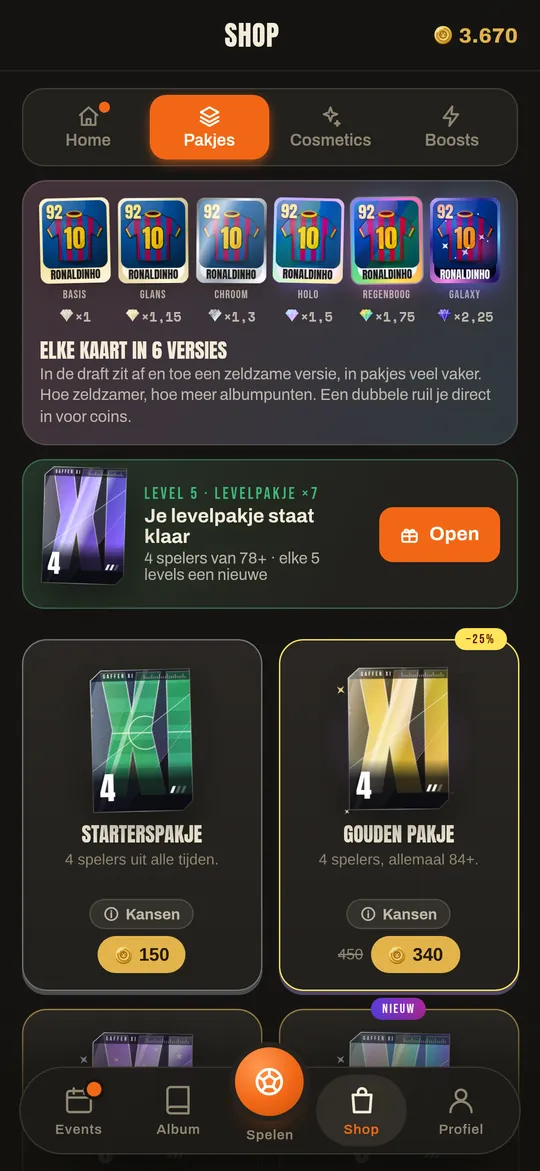 De pakjesshop in de Gaffer XI-app